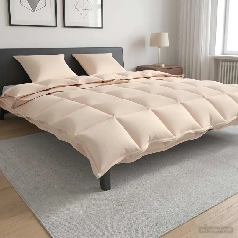 Vidaxl dekbed 200 x 200 cm alle seizoenen kapokvezel beige