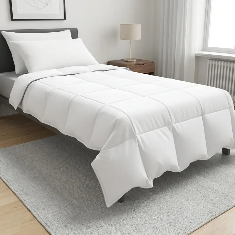 Vidaxl dekbed set 135 x 220 cm nee katoen, bamboe, polyester wit