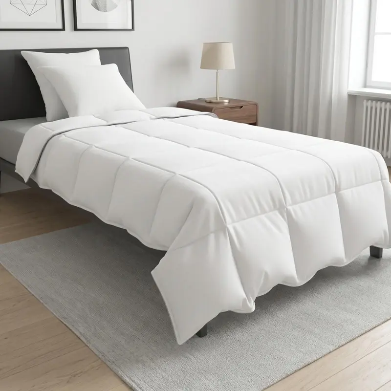 Vidaxl dekbed set 135 x 220 cm nee katoen, bamboe, polyester wit