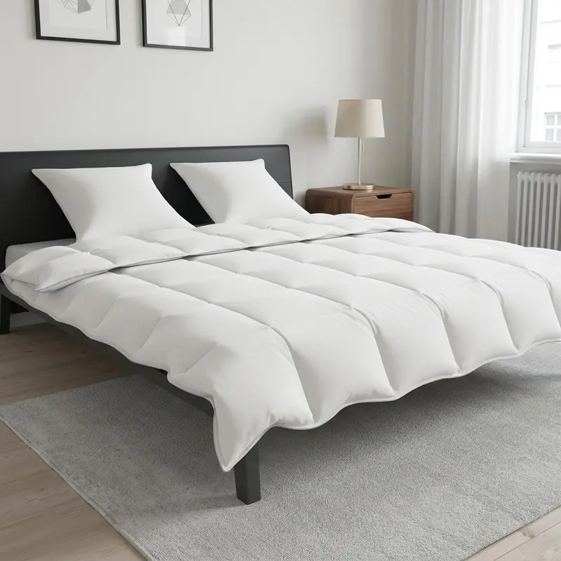Vidaxl dekbed set 220 x 240 cm nee katoen, bamboe, polyester wit