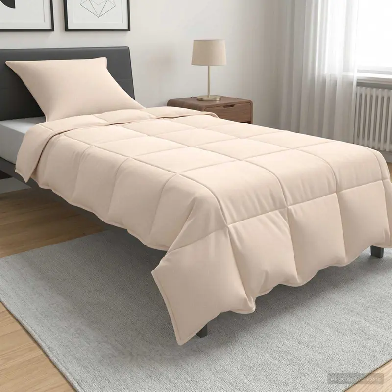 Vidaxl dekbedset 2 st 135 x 200 cm alle seizoenen kapokvezel beige