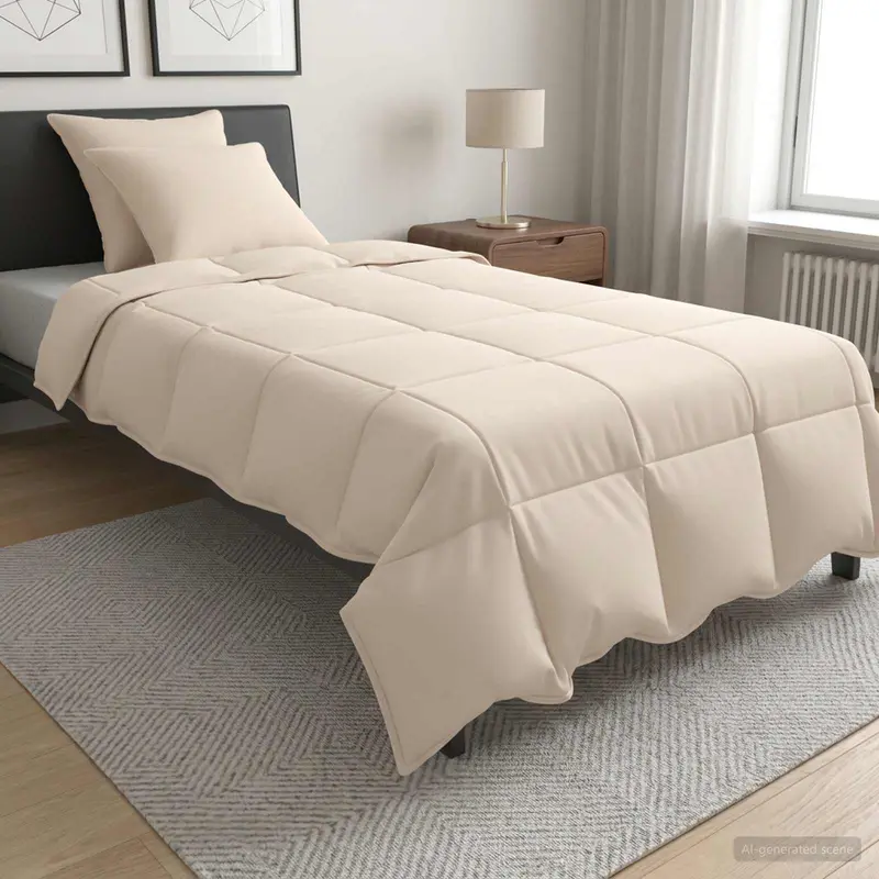 Vidaxl dekbedset 2 st 135 x 220 cm 250 gsm natuurlijke kapok beige