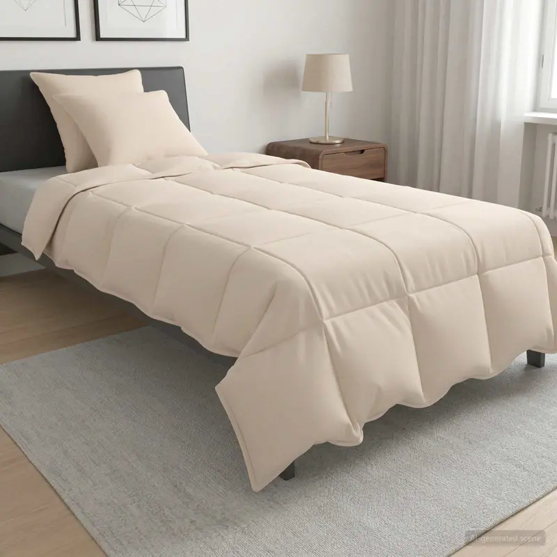 Vidaxl dekbedset 2 st 135 x 220 cm alle seizoenen kapokvezel beige