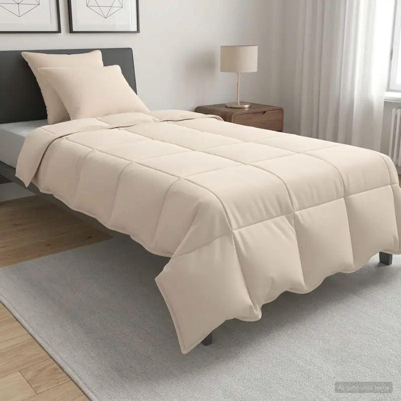 Vidaxl dekbedset 2 st 135 x 220 cm alle seizoenen kapokvezel beige