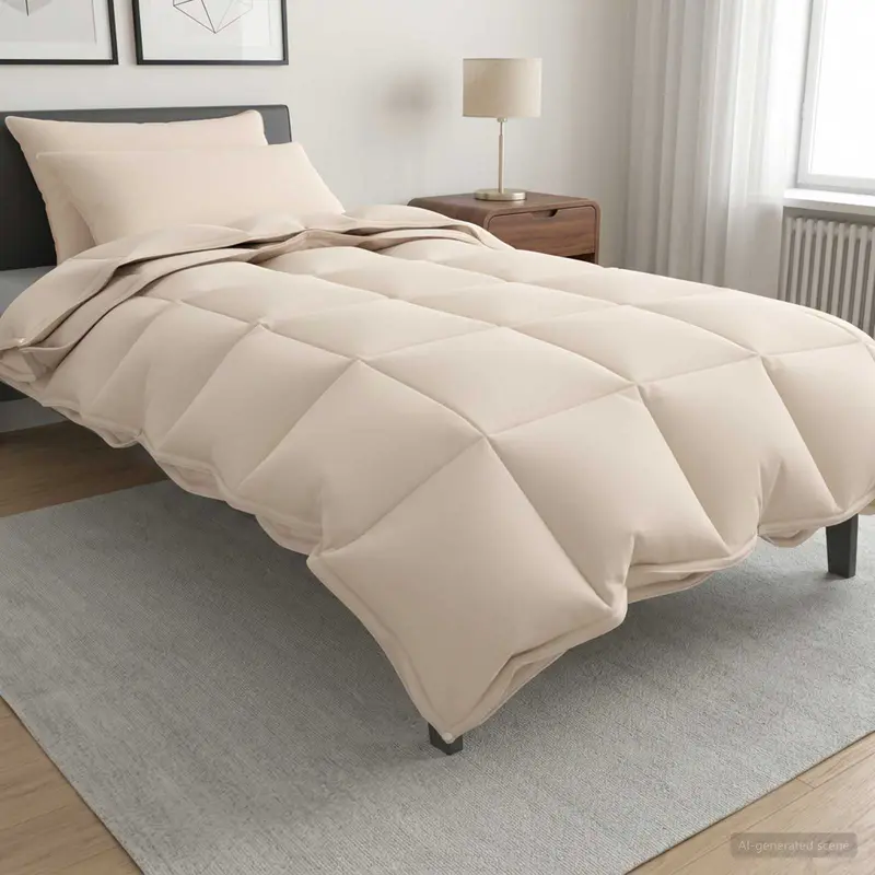 Vidaxl dekbedset 2 st 135 x 220 cm kapok en polyester beige