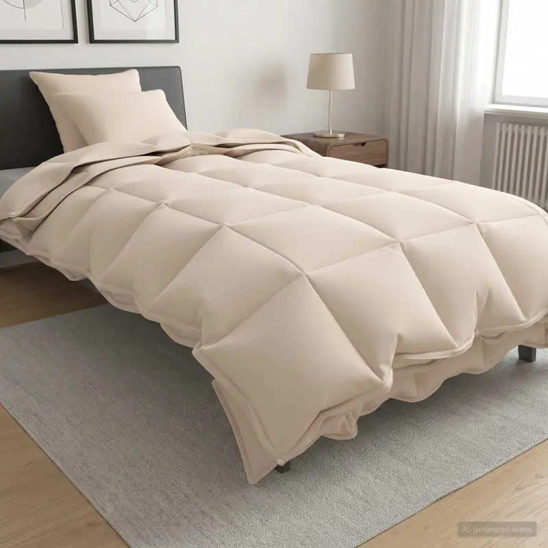 Vidaxl dekbedset 2 st 135 x 220 cm kapok en polyester beige
