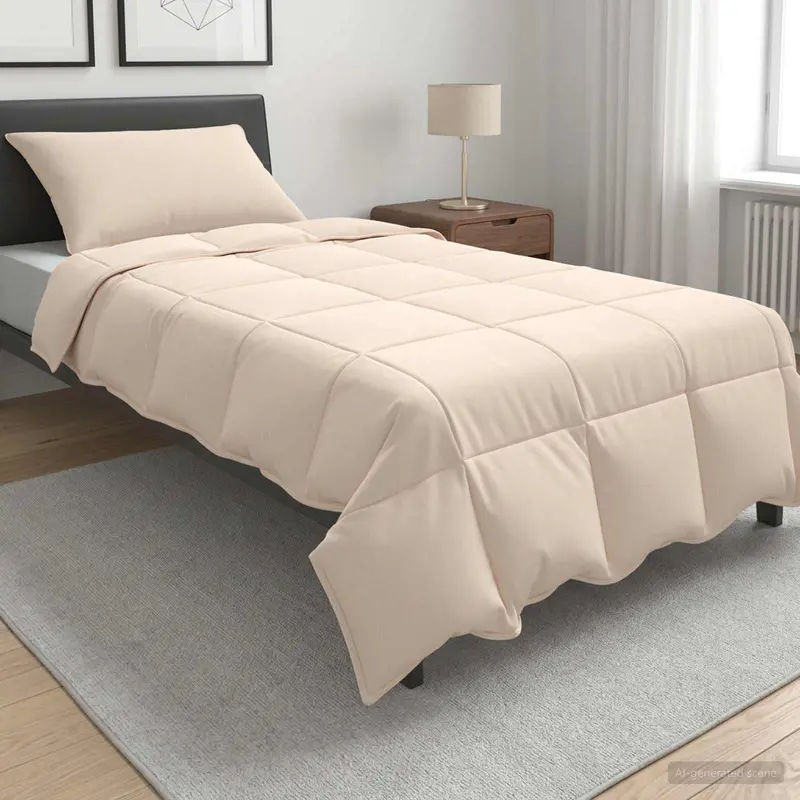 Vidaxl dekbedset 2 st 155 x 200 cm alle seizoenen kapokvezel beige