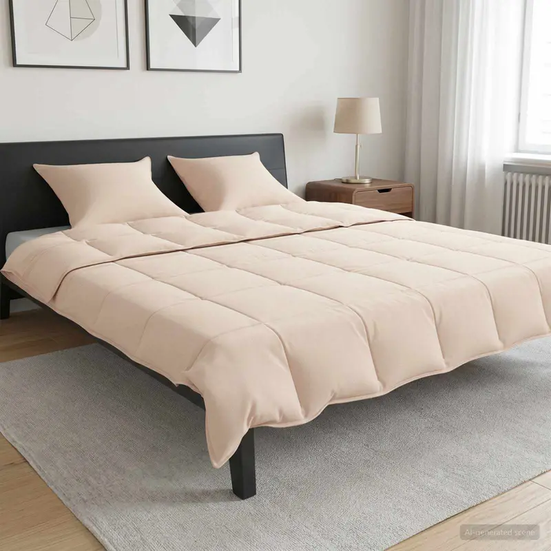 Vidaxl dekbedset 2 st 200 x 240 cm alle seizoenen kapokvezel beige