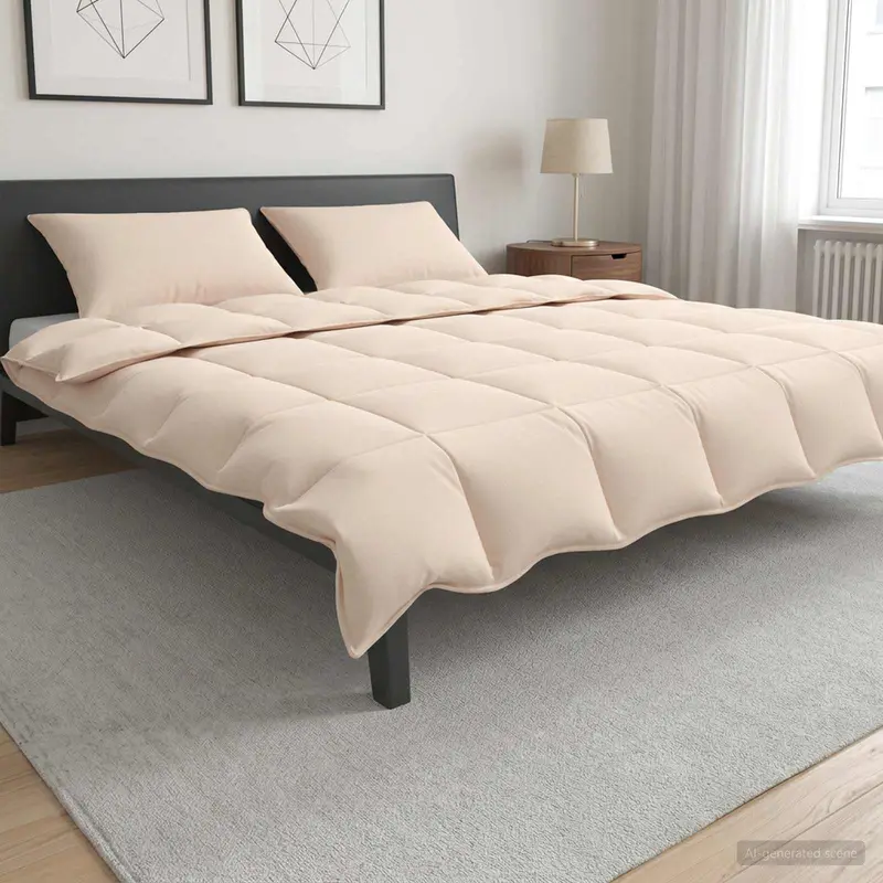 Vidaxl dekbedset 2 st 240 x 220 cm alle seizoenen kapokvezel beige