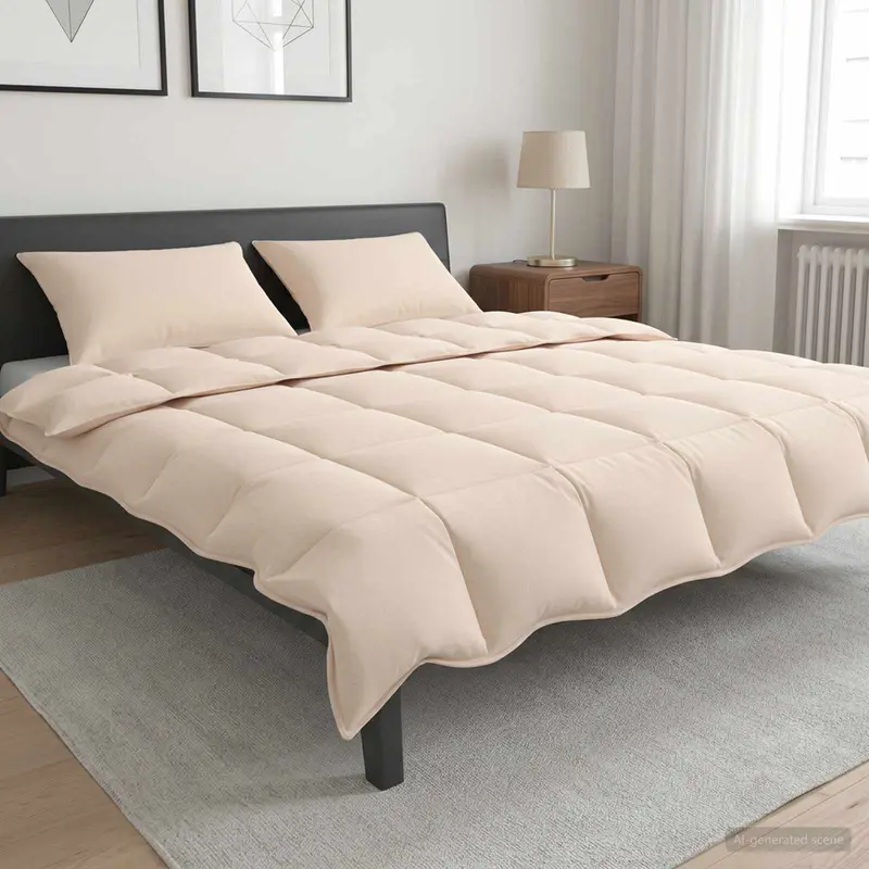 Vidaxl dekbedset 2 st 240 x 220 cm alle seizoenen kapokvezel beige