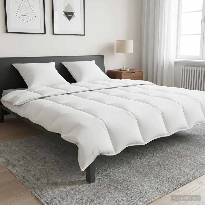 Vidaxl dekbedset 2 st 240 x 260 cm zomer 150 gsm bamboevezel wit
