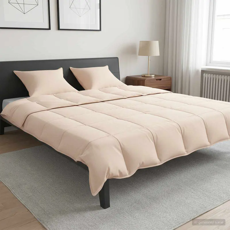 Vidaxl dekbedset 2 st 260 x 240 cm alle seizoenen kapokvezel beige
