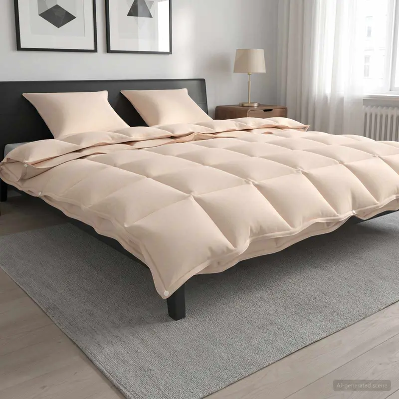 Vidaxl dekbedset 2 st 260 x 240 cm kapok en polyester beige