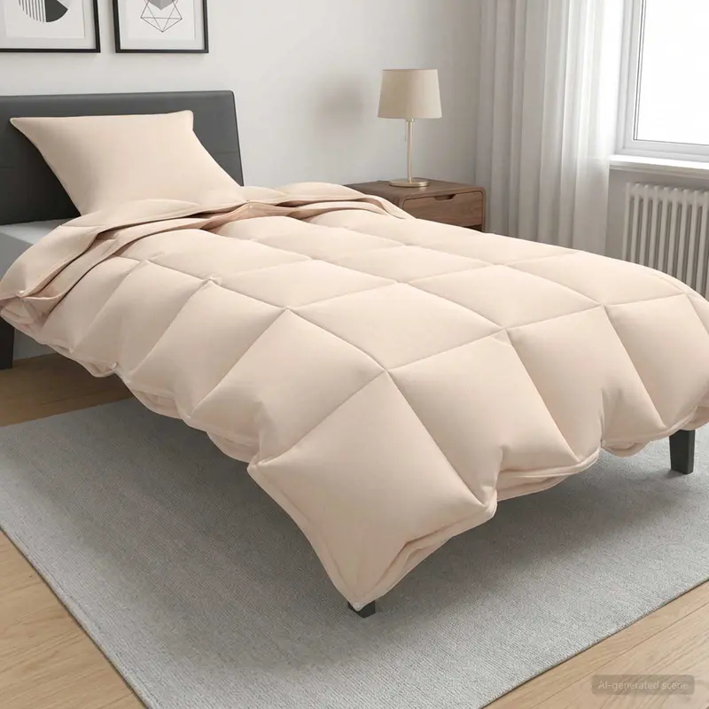 Vidaxl dekbedset beige 135 x 200 cm katoen, kapok, polyester