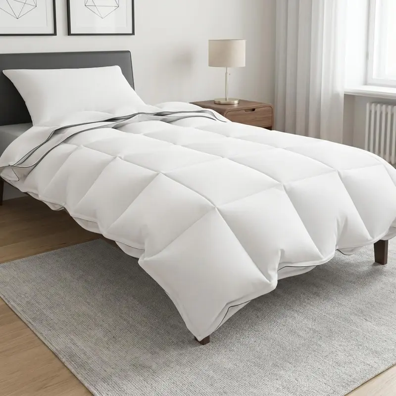 Vidaxl dekbedset met kussen wit 140 x 200 cm katoen, bamboe, polyester