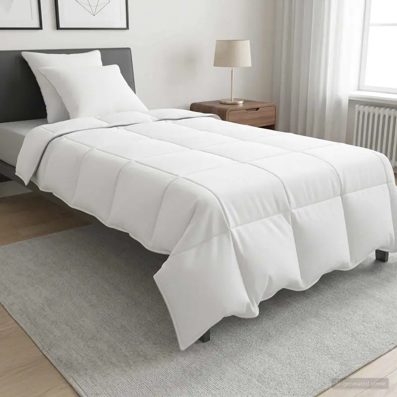 Vidaxl dekbedset met kussen wit 155 x 220 cm polyester, bamboe