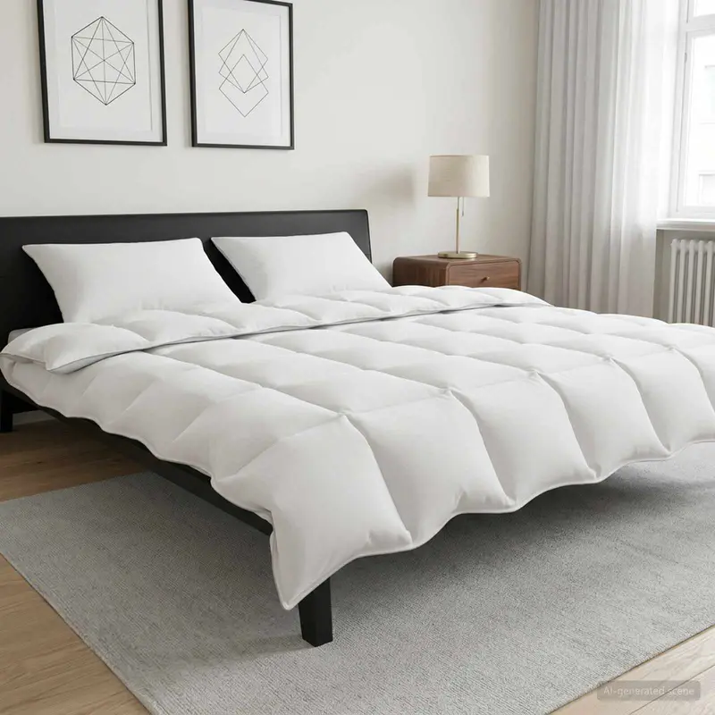 Vidaxl dekbedset met kussen wit 200 x 220 cm polyester, bamboe