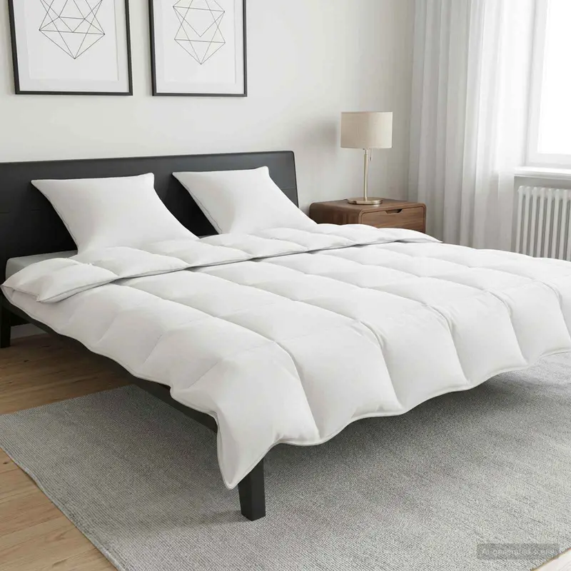 Vidaxl dekbedset met kussen wit 260 x 220 cm polyester, bamboe