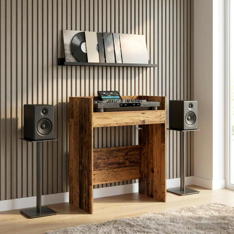 Vidaxl dj tafel oud hout 102 x 45 x 102 cm bewerkt hout