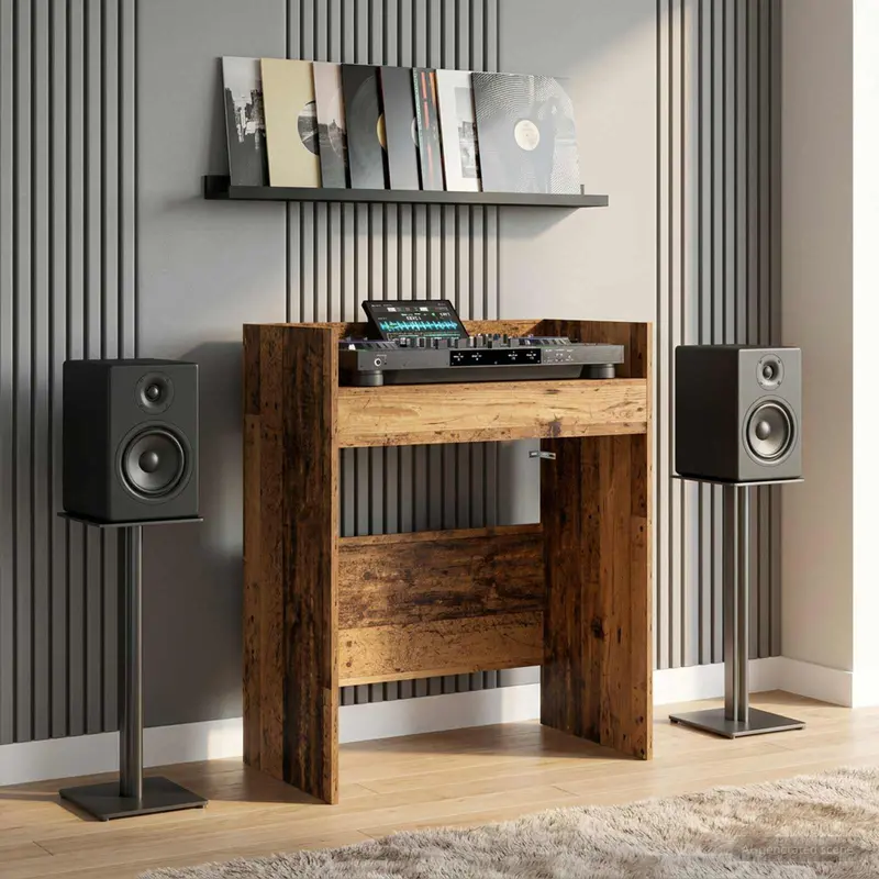 Vidaxl dj tafel oud hout 62 x 45 x 102 cm bewerkt hout
