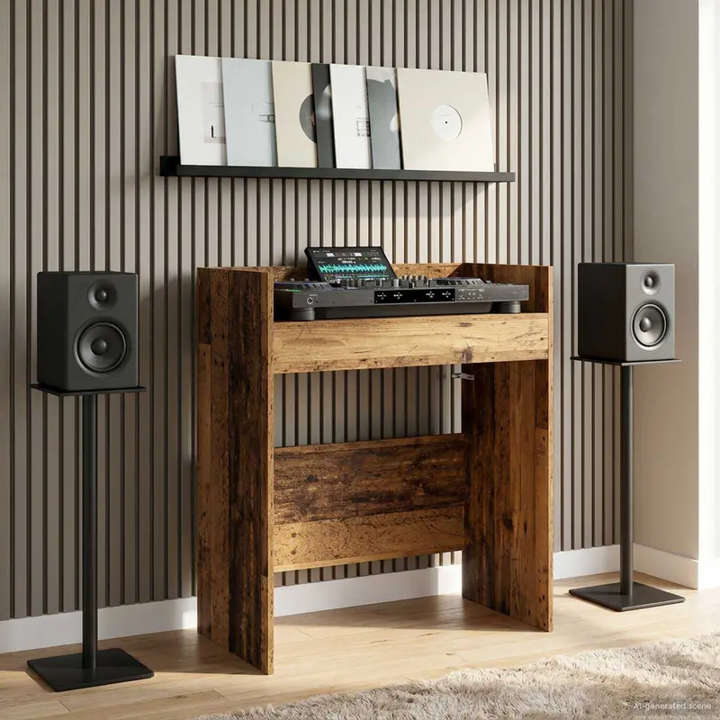 Vidaxl dj tafel oud hout 82 x 45 x 102 cm bewerkt hout