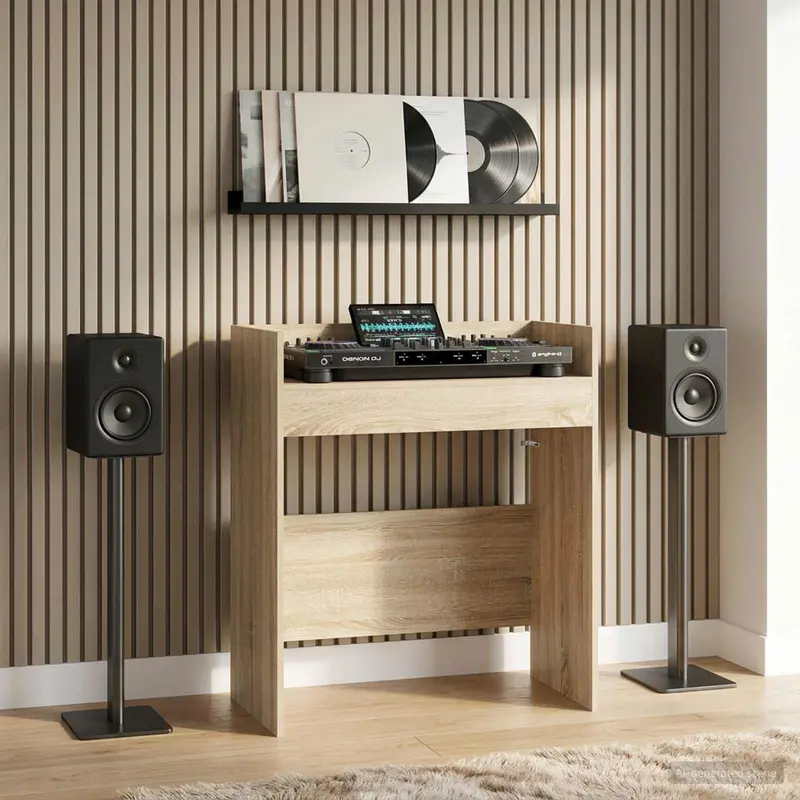 Vidaxl dj tafel sonoma eiken 62 x 45 x 102 cm bewerkt hout