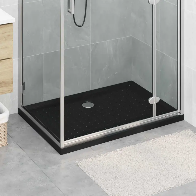 Vidaxl douche basis tray met dots 100 x 70 x 4 cm abs zwart