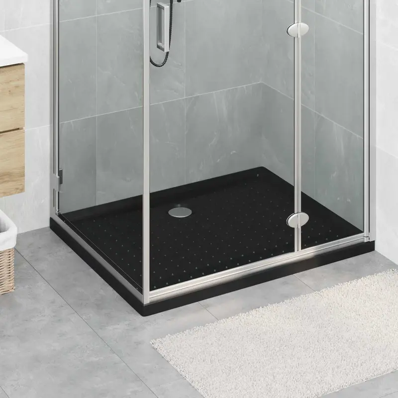 Vidaxl douche basis tray met dots 100 x 80 x 4 cm abs zwart