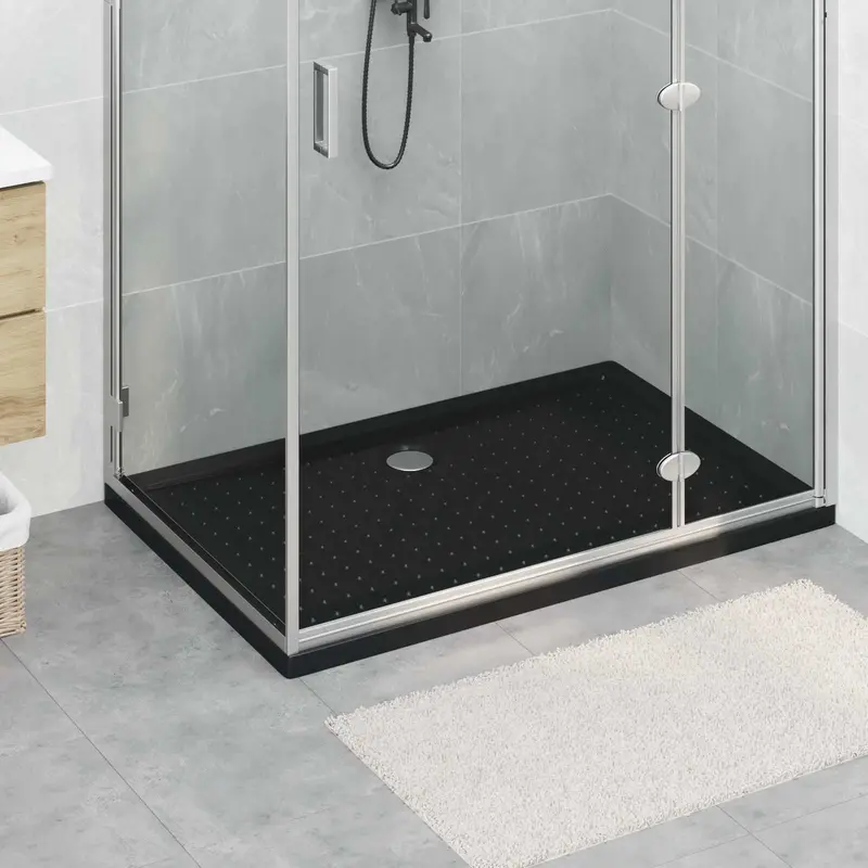 Vidaxl douche basis tray met dots 120 x 80 x 4 cm abs zwart