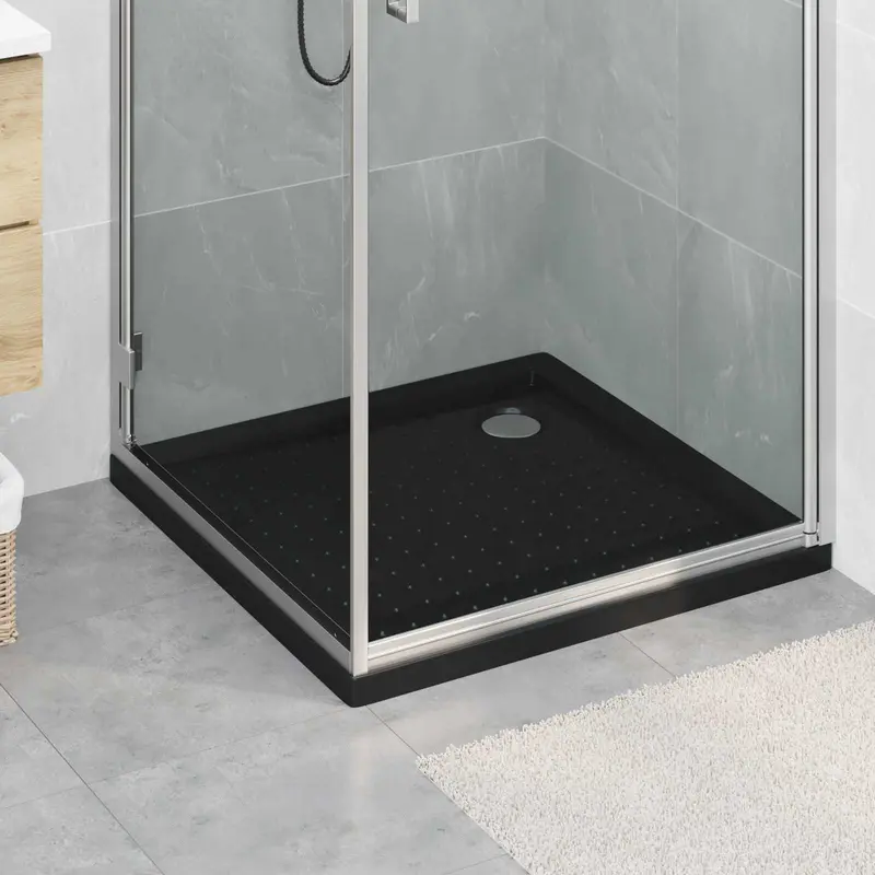 Vidaxl douche basis tray met dots 80 x 80 x 4 cm abs zwart