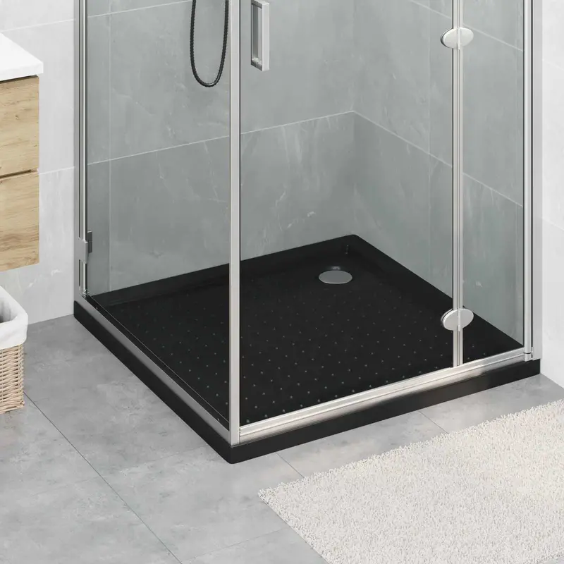 Vidaxl douche basis tray met dots 90 x 90 x 4 cm abs zwart