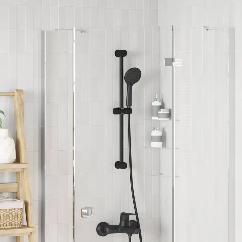 Vidaxl douchkop houder zwart 70 cm roestvrij staal
