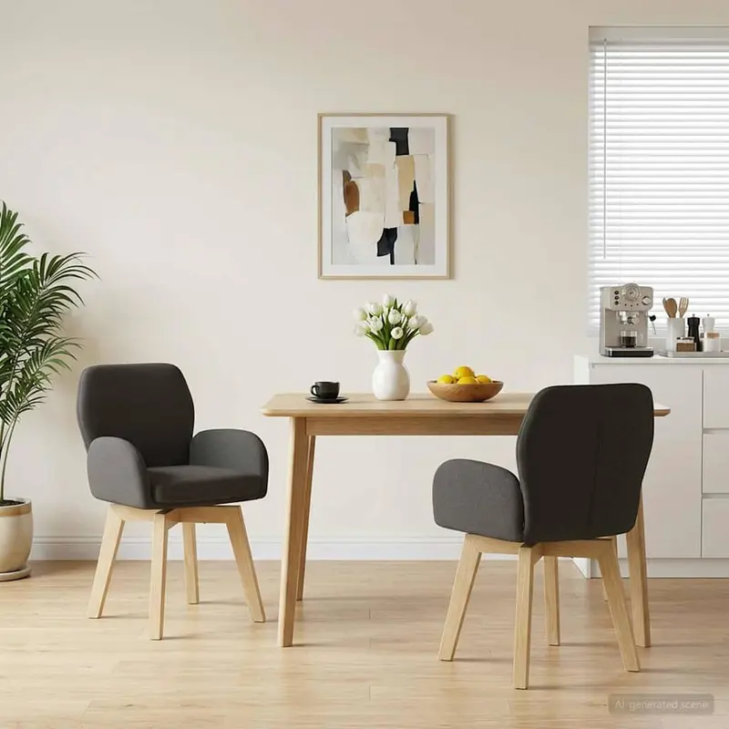 Vidaxl draai eetstoelen 2 st bouclé donkergrijs 54 x 58 x 87 cm