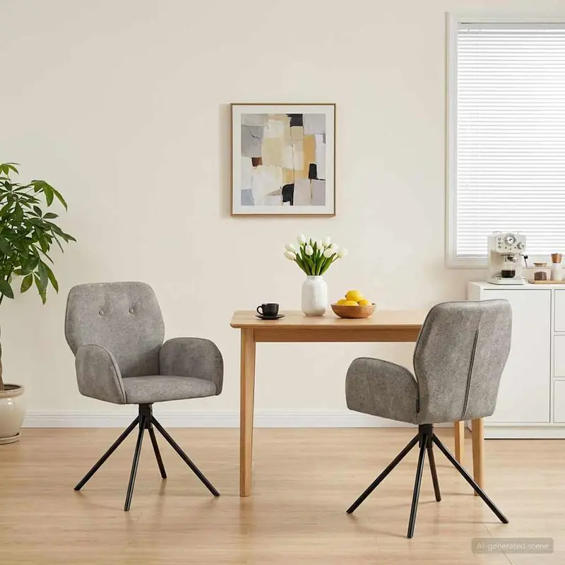 Vidaxl draai eetstoelen 2 st nep suede leer lichtgrijs 54 x 55 x 86 cm