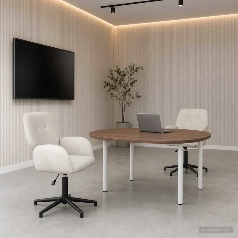 Vidaxl draaiende bureaustoelen 2 st 54 x 55 x 90 cm crèmekleurig