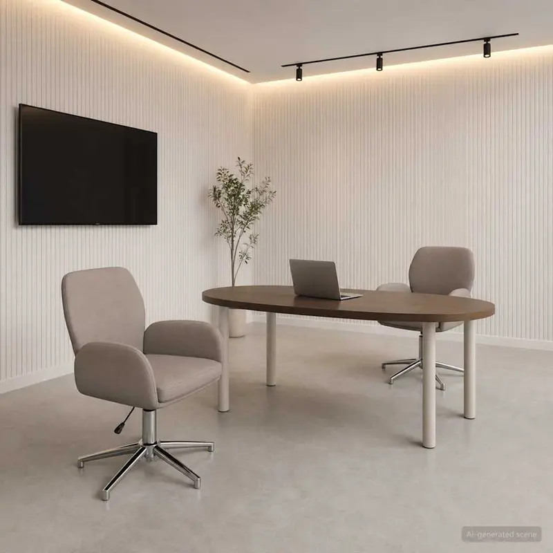 Vidaxl draaiende bureaustoelen 2 st stof 54 x 58 x 90 cm taupe