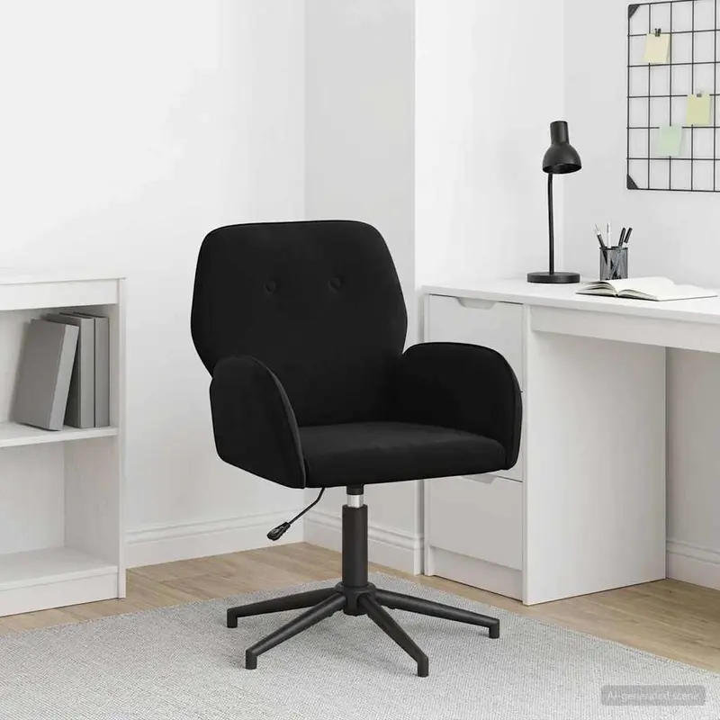 Vidaxl draaischrijfstoel 54 x 55 x 90 cm zwart fluweel