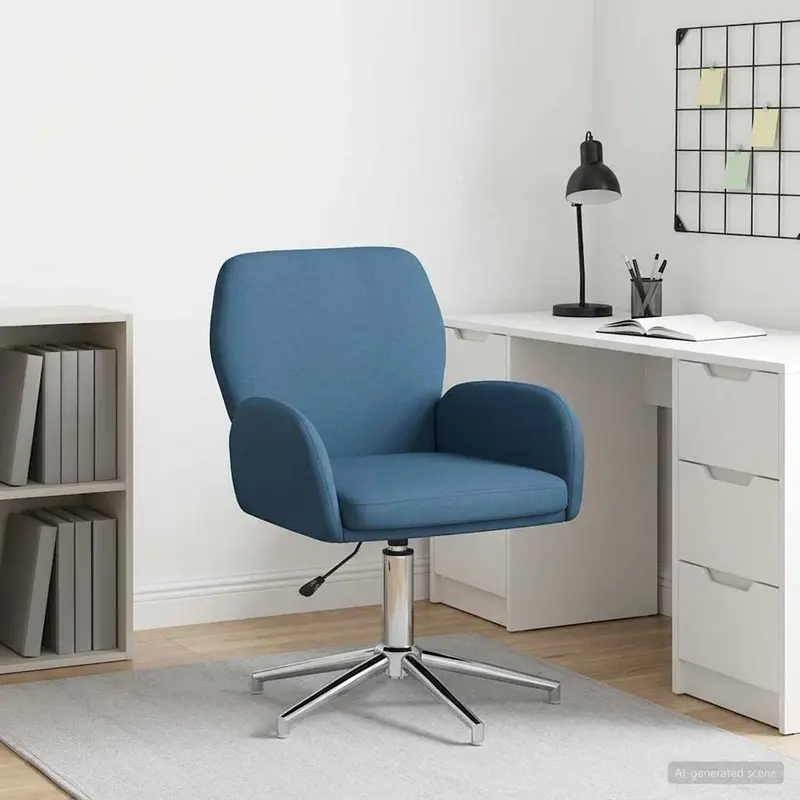 Vidaxl draaischrijfstoel stof 54 x 58 x 90 cm blauw