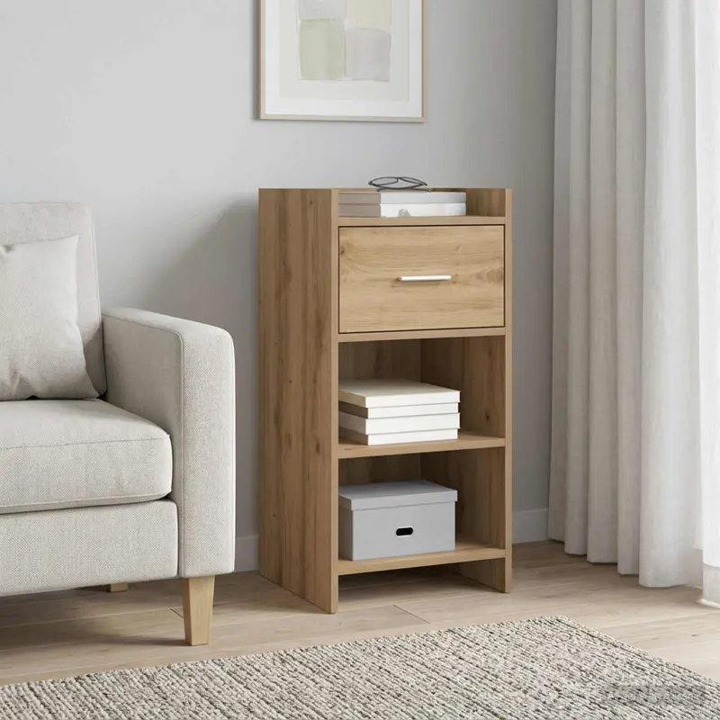 Vidaxl dressoir artisanaal eiken 40 x 36 x 80 cm bewerkt hout