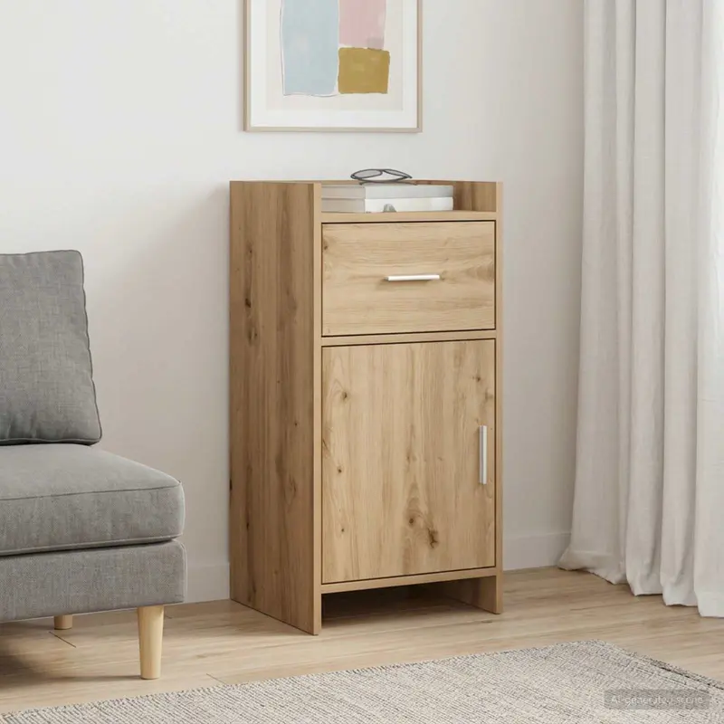 Vidaxl dressoir artisanaal eiken 40 x 36 x 80 cm bewerkt hout