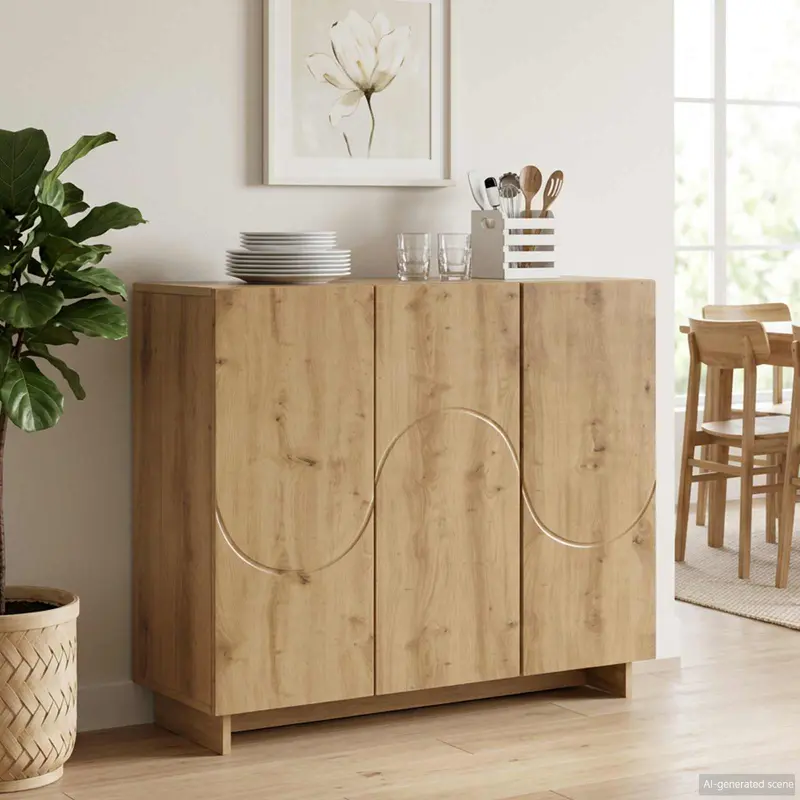 Vidaxl dressoir artisanaal eiken 85,5 x 31 x 75 cm bewerkt hout