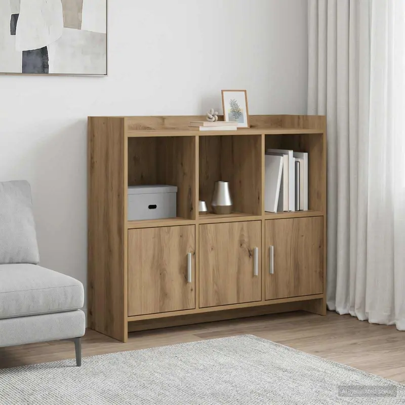 Vidaxl dressoir artisanaal eiken 98,5 x 33 x 80 cm bewerkt hout