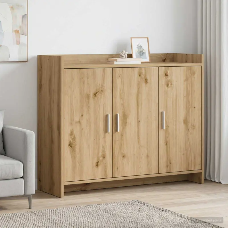 Vidaxl dressoir artisanaal eiken 98,5 x 33 x 80 cm bewerkt hout