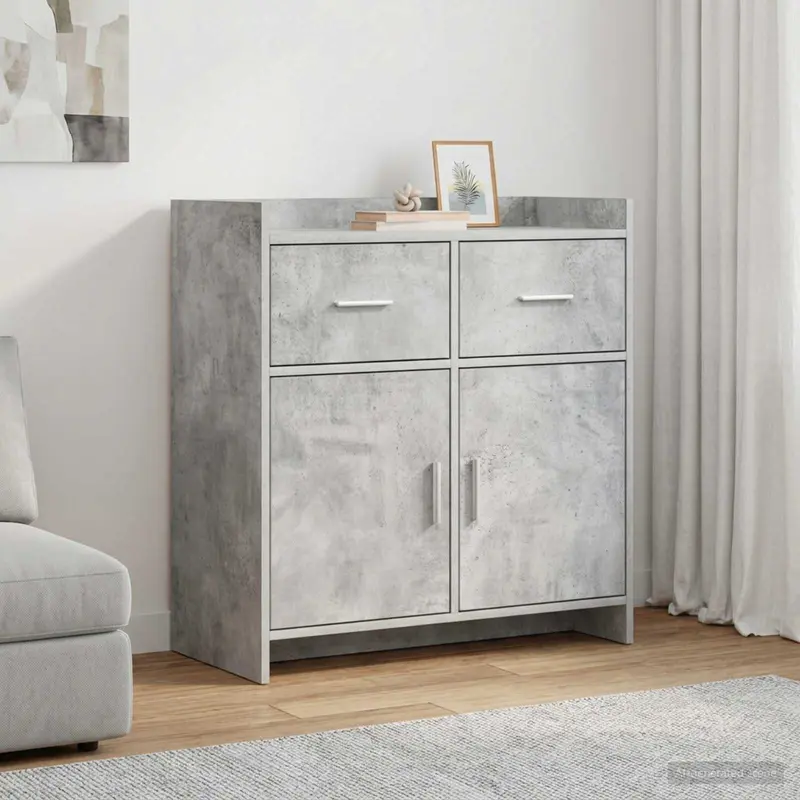 Vidaxl dressoir betongrijs 75 x 36 x 80 cm bewerkt hout