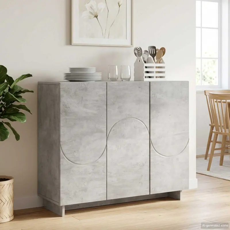 Vidaxl dressoir betongrijs 85,5 x 31 x 75 cm bewerkt hout