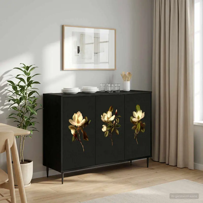 Vidaxl dressoir bremen zwart eiken 102 x 33 x 76 cm bewerkt hout