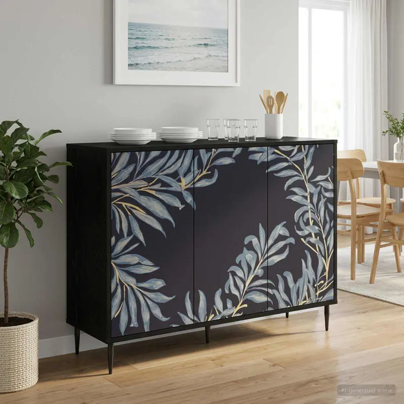 Vidaxl dressoir dokkum zwart eiken 102 x 33 x 76 cm bewerkt hout