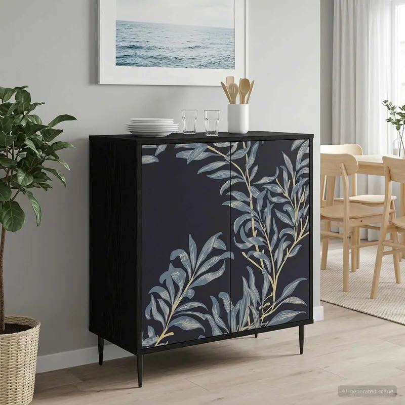 Vidaxl dressoir dokkum zwart eiken 69 x 33 x 76 cm bewerkt hout