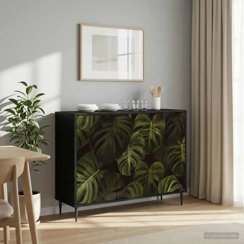 Vidaxl dressoir elburg zwart eiken 102 x 33 x 76 cm bewerkt hout