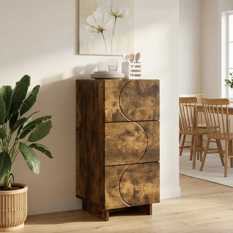 Vidaxl dressoir gerookt eiken 33.5 x 34.5 x 75 cm bewerkt hout